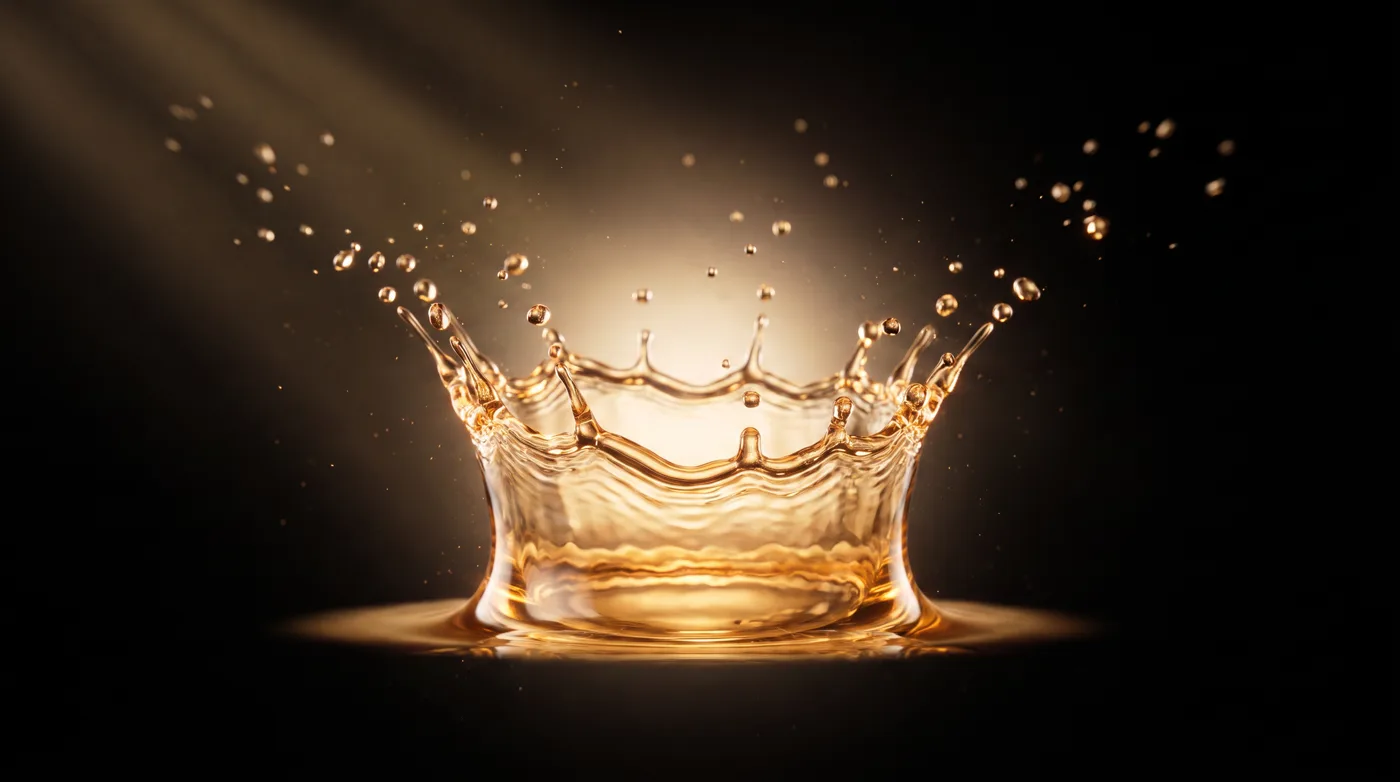 Golden perfume crown splash